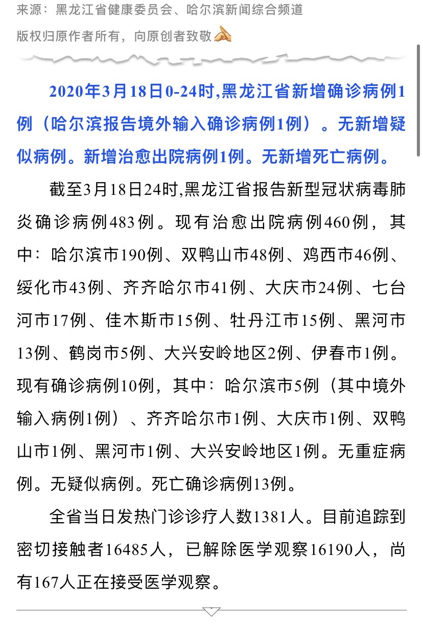 “黑龙江省新增9例本土确诊	” 黑龙江新增本土确诊病历？-第2张图片
